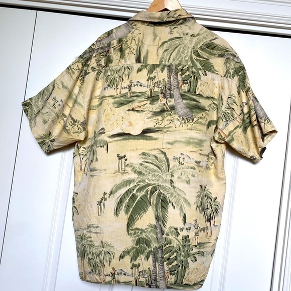 Kahala Hawaiian Islands men's shirt Tropical Golf scene Vintage 100% Silk Size L - Picture 2 of 8